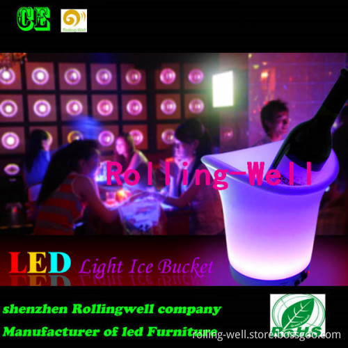 CE RoHS Remote Control Recharge LED Ice Bucket